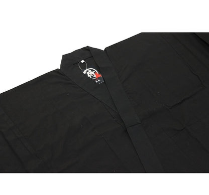 Japanese Samurai Hakama Set - 100% Cotton - Edoten Black Top & Red Skirt -Size L