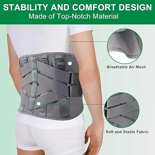 Heated Back Brace Support Belt – Posture & Lumbar Support with Warming Pad