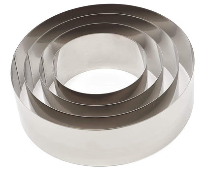 Juvale 4-Pcs Stainless Steel Cake Ring Set - Round Mousse & Dessert Moulds 6-12"