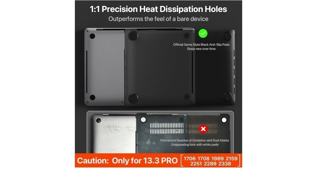 Hard Shell Case for MacBook Pro 13-inch (M1/M2) - Model A2338 / A2289 / A2251 - Black