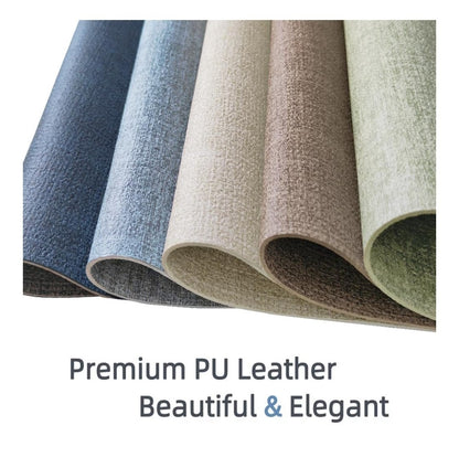 OHIHUW Set of 6 Reversible Leather Placemats & Coasters Grey Navy Blue 12pc Set