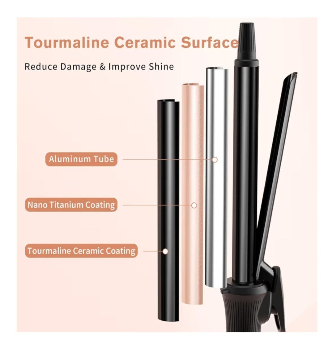 K&K Hair Curling Wand 32mm Ceramic Titanium Barrel Digital Display 50-230°C ...