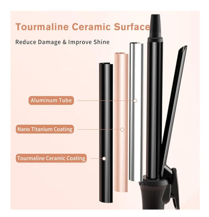 K&K Hair Curling Wand 32mm Ceramic Titanium Barrel Digital Display 50-230°C ...