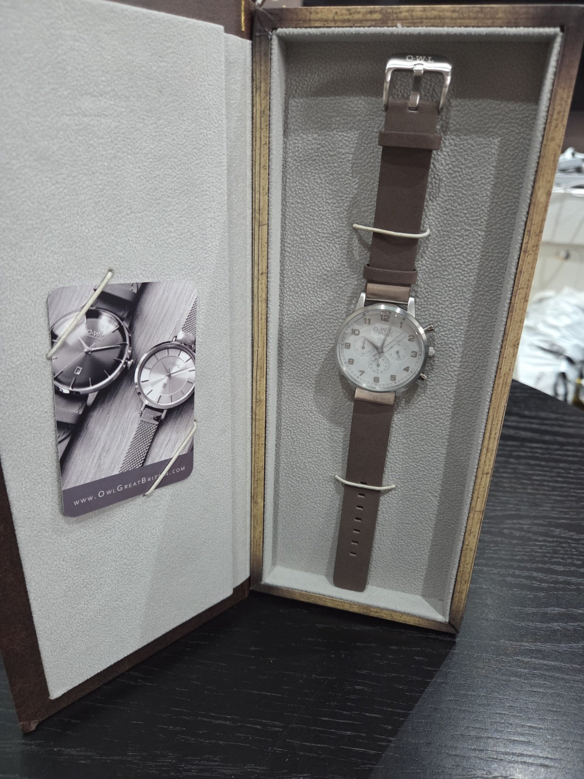 OWL Great Britain Kingsbridge Men's Chronograph Watch Brown Leather K8SSBW New