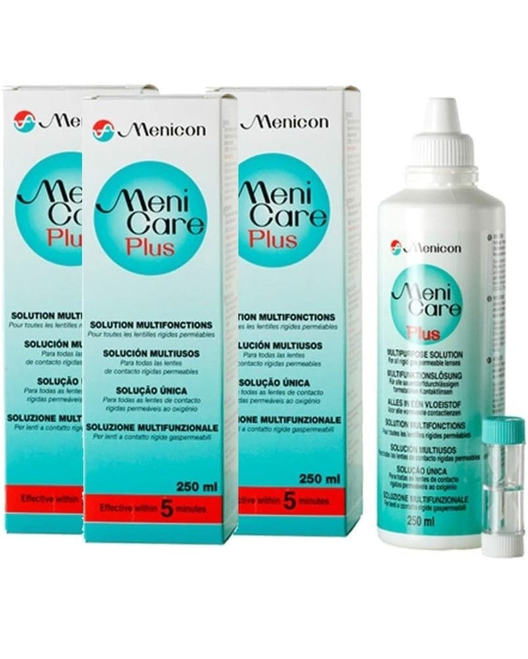 MeniCare Plus Multipurpose Solution - 3 x 250ml Pack - For Rigid GP Lenses